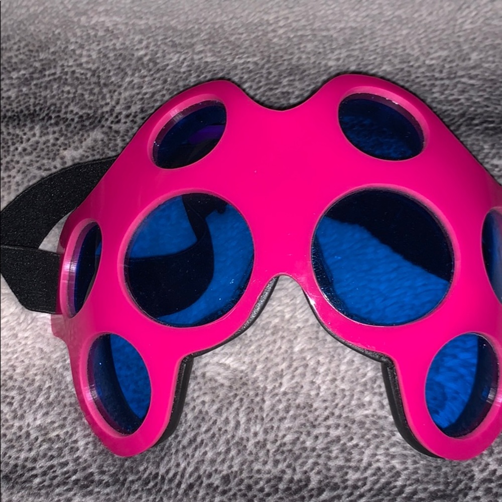 pink festival goggles